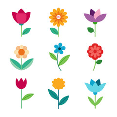 Flowers collections Set for business branding in white background