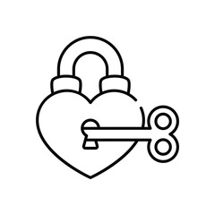 Love Lock vector icon