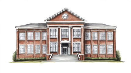 Fototapeta premium traditional school building with classic architectural design and charm