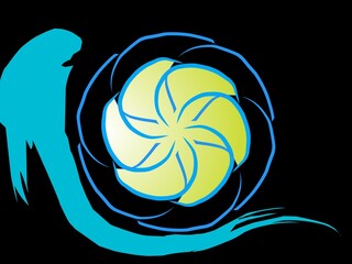 Flower image with contrasting color elements