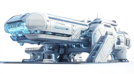 Futuristic space station with sleek design and advanced technology