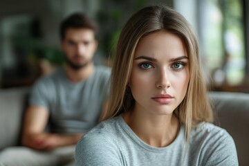 unfaithful relationship concept. Wife suspects her husband is disloyal, Generative AI