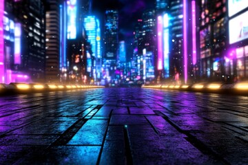 A cyberpunk flyer with neon highlights, glitch effects, and edgy typography