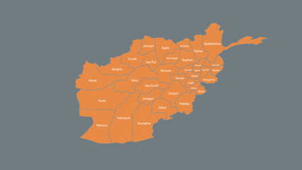 Modern Map of Afghanistan with Interactive Features, Flat design Afghanistan outline map.