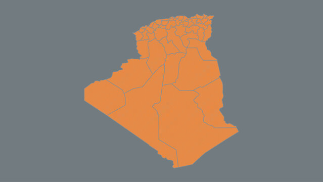 recommend clip art: Modern Map of Algeria with Interactive Features, Flat design Algeria outline map.
