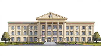 Fototapeta premium large military academy building with disciplined architecture and columns