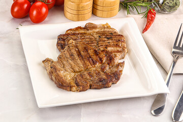 Grilled pork neck sirloin steak