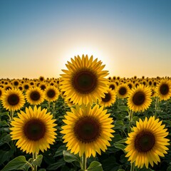Obraz premium Summer Sunflowers flower background yellow flower