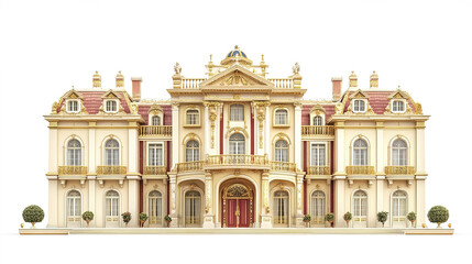 Fototapeta premium Luxurious royal palace with opulent architecture and golden accents