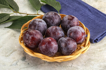Ripe sweet tasty blue plum