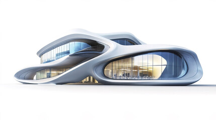 Obraz premium Futuristic smart school building with sleek design and tech integration