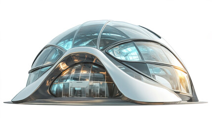 Obraz premium Futuristic dome school building with innovative structure and design