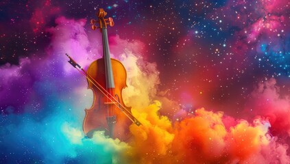 Fototapeta premium A Guitar with color background