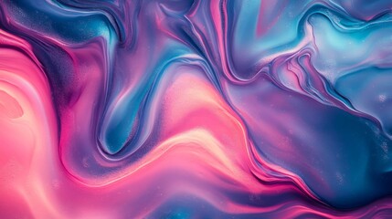 Obraz premium Abstract Swirling Pink Blue and Purple Paint