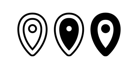 Location pin icon set with simple and modern design