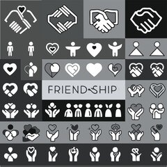 Set Icons About friendship Vector illustration logo concept design