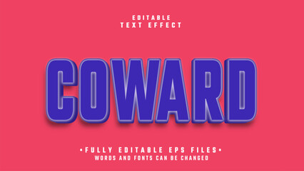 editable 3d coward bold text effect.typhography logo