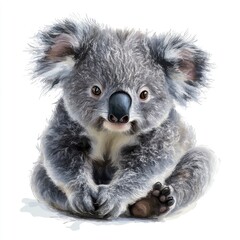 Fototapeta premium Oil painting of beautiful baby Koala impressionism style, accented brush strokes and paint blobs