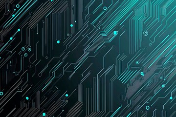 Abstract image of a glowing futuristic circuit board featuring neon blue lines, digital patterns, and intricate technology-inspired details.