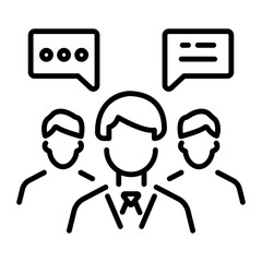 A linear icon of group chat 