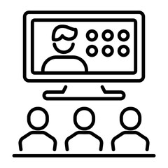 Online session icon in linear style 