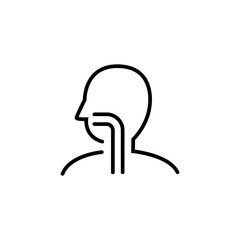 Respiratory system symbol. Human body with lungs