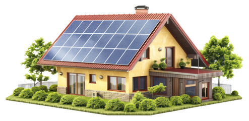 Fototapeta premium PNG Home solar cell outdoors plant grass.