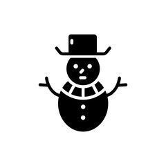 snowman icon, vector isolated on white background