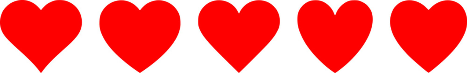 Set of hearts icon, heart drawn hand - stock