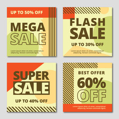 modern square sale banner template