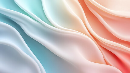 Obraz premium Fluid pastel gradients of blush, aqua, and peach create serene backdrop