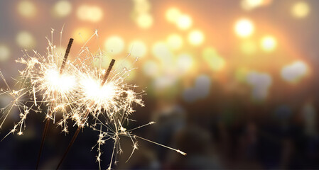 Fireworks with aesthetic bokeh background