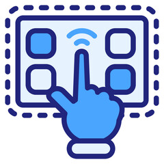 Fototapeta premium Touch filled outline blue style icon