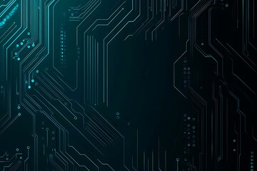 Abstract image of a glowing futuristic circuit board featuring neon blue lines, digital patterns, and intricate technology-inspired details.