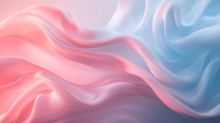 Fototapeta premium Soft Pink and Blue Fabric Draped in Gentle Waves