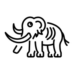 A linear icon of ancient mammoth 