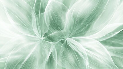 Abstract pastel green floral background with soft, light, and flowing lines, creating a delicate and elegant design.