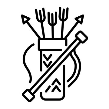 A line style icon of an arrow quiver 