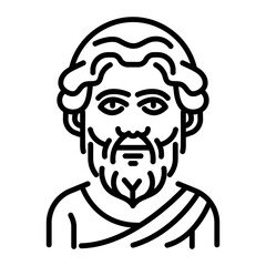 Greek philosopher icon in linear style 