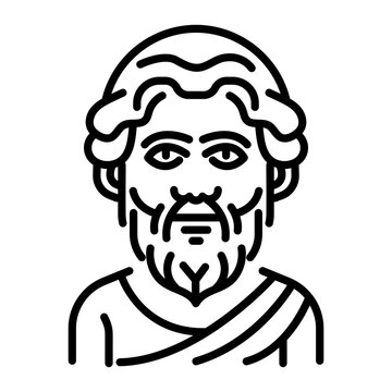 recommend clip art: Greek philosopher icon in linear style 