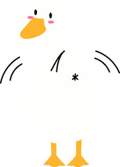cute goose is dancing illustration
