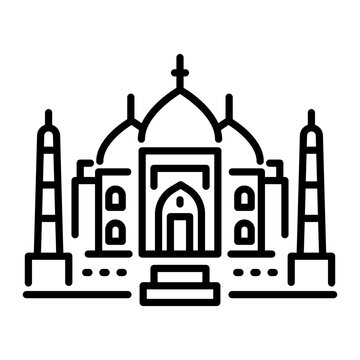 recommend clip art: Taj mahal icon in linear style 