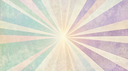 Classic pastel starburst in muted tones of lilac and mint creates serene backdrop