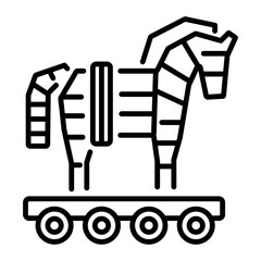 Greek trojan horse icon in linear style 