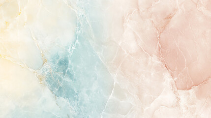 Fototapeta premium Soft pink, pale yellow, and aqua blend in serene marble texture