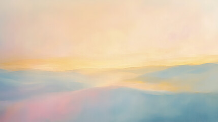 Obraz premium Abstract pastel landscape with flowing shapes in soft colors