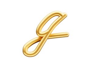 3d Golden Shiny Small Letter g Alphabet g Rounded Inflatable Font White Background 3d Illustration