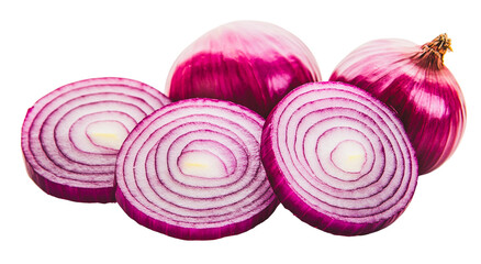 Red Onion Rings Neatly Sliced