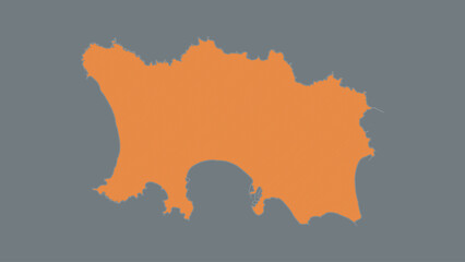 Modern Map of Jersey with Interactive Features, Flat design Jersey outline map.