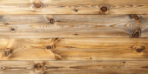 Fototapeta premium High-resolution image of rustic, light brown wood planks with visible grain and knots